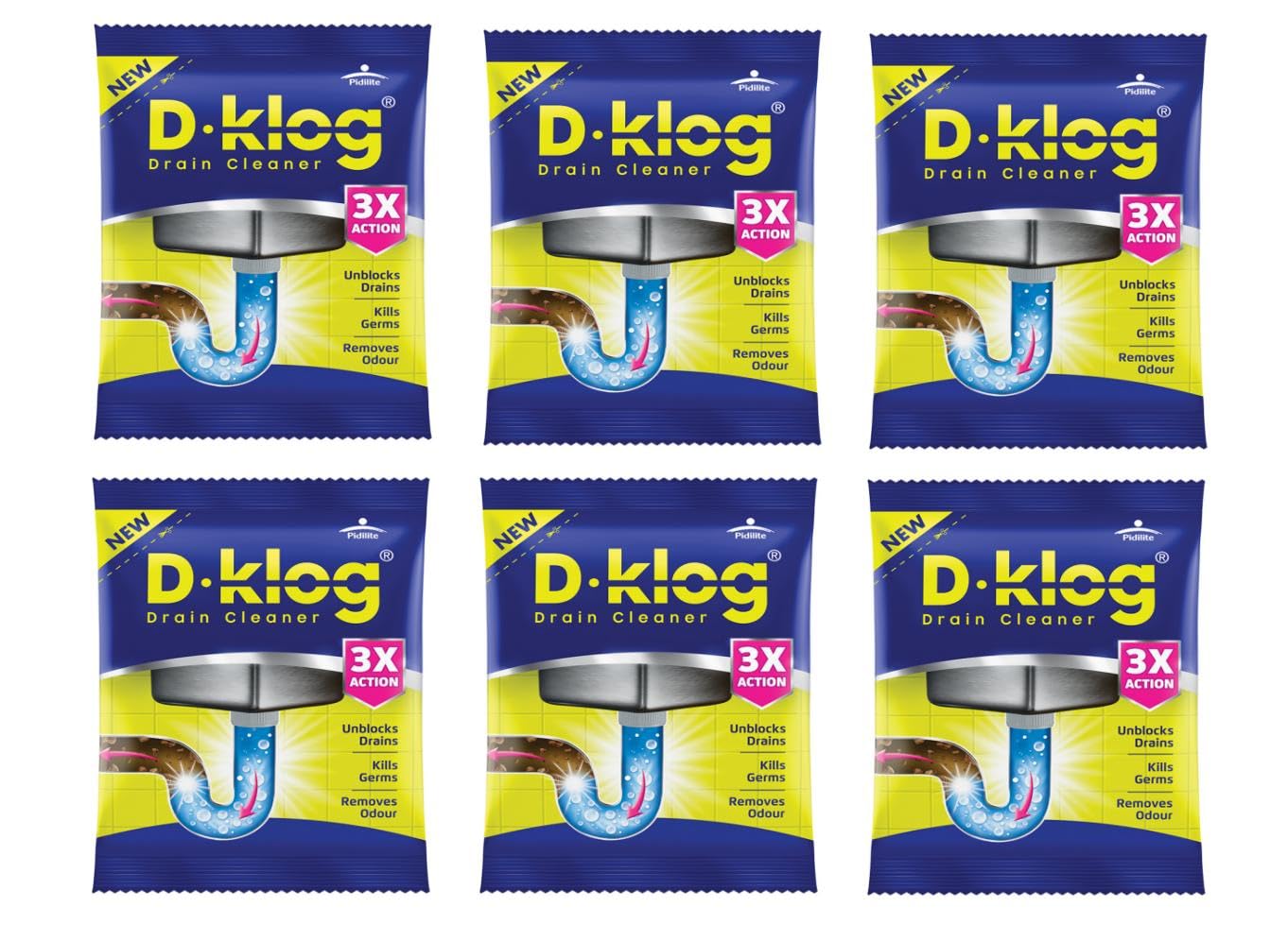 Drain Cleaner Powder (45g x 6 Units), Removes Clogs, Blockages in Washbasin, Septic Tank, Sinks, Pipes within 30 mins | Drain expert | Sink cleaner| Toilet Cleaner-image-21