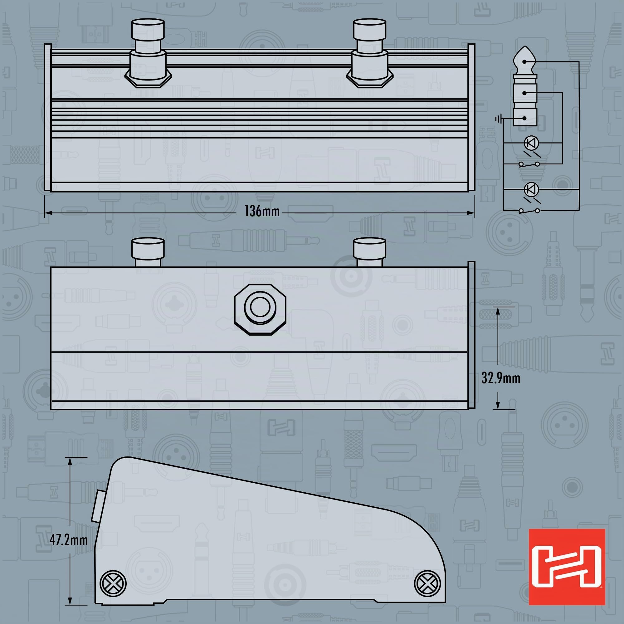 Hosa FSC-385, Footswitch, Guitar-style, Dual-latching