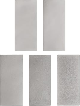 HARFINGTON 5pcs Diamond Sharpening Stone 80/150/400/800/1500 Grit,Silver