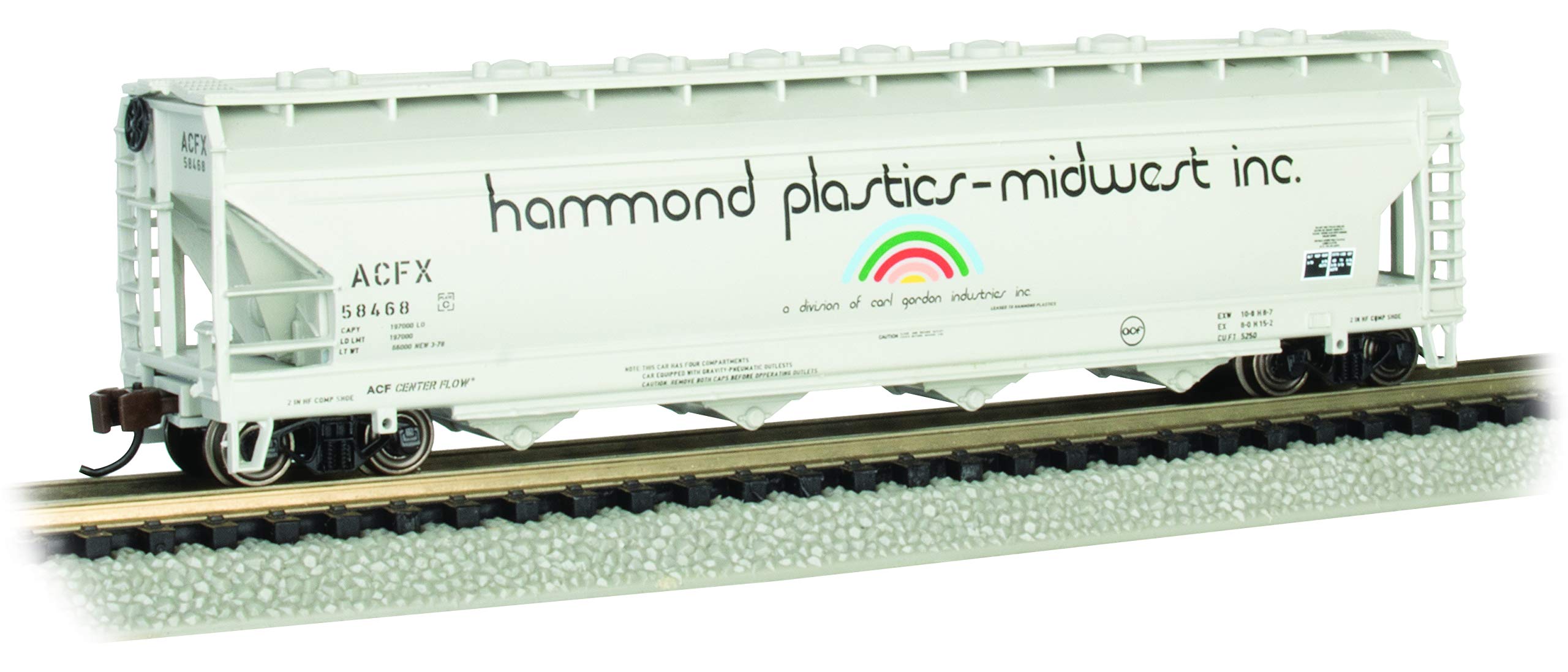 Bachmann Trains - ACF 56' 4-Bay Center-Flow Hopper - Hammond Plastics #58468 - N Scale