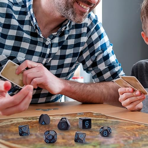 Miniatura 6 de AUSTOR Juego completo de dados poliédricos DND de 15 piezas (verde y blanco)