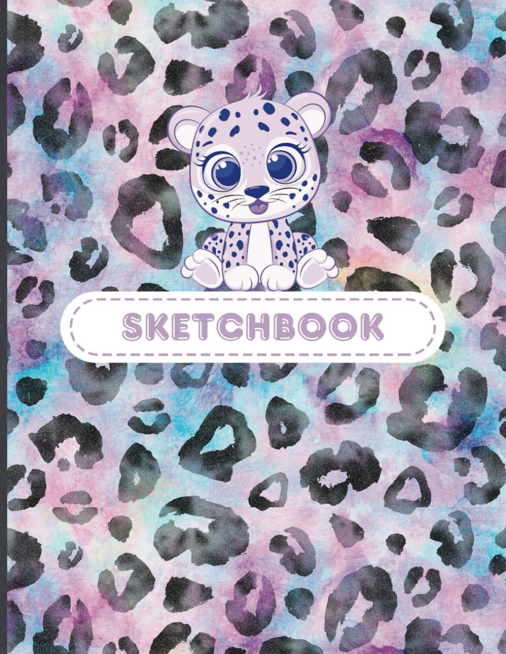 Cute Leopard Cover Children's Large Sketchbook: Blank High-Quality Paper, Perfect for Drawing, Doodling, Sketching, Creativity, and Encouraging Imagination. Perfect Gift for Kids and Teens. 110 pages