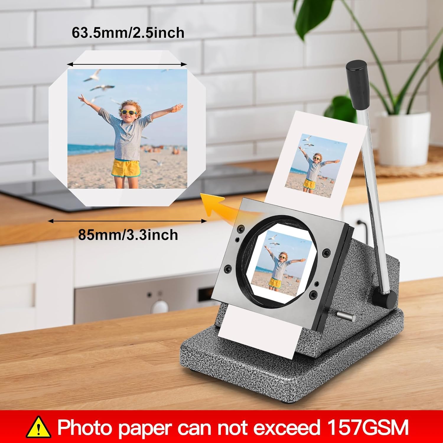 63.5x63.5mmSquare Fridge Magnet Maker Machine Kit, 2.5x2.5in DIY Refrigerator Sticker Magnet Machine with Paper Cutter & 100sets Materials, Perfect for DIY Craft Making Business