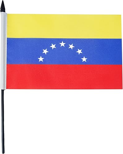 Miniatura 202 de Bandera de mesa Colombia 5'' x 8'' - Bandera de escritorio colombiana 8.3 x 5.5 in - Barra y base de plástico negro - AZ FLAG