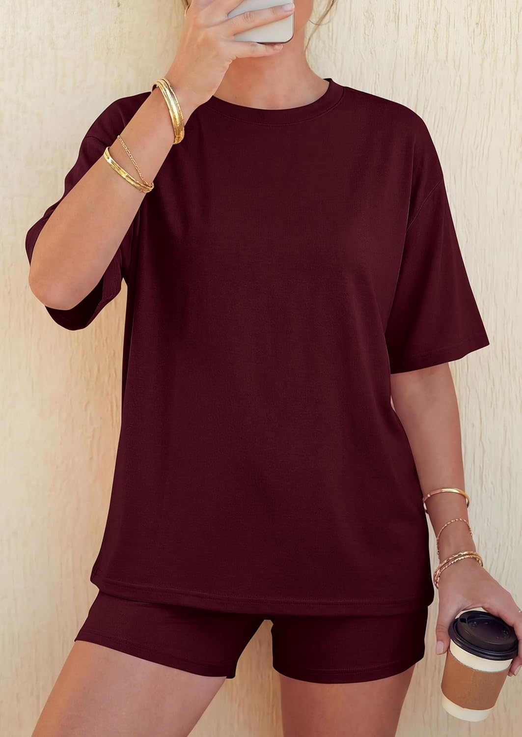 PRETTYGARDEN 2026 Women's Summer 2 Piece Sets Casual Lounge Set Short Sleeve Tops Shirts Shorts Travel Beach Vacation Outfits - Image 6