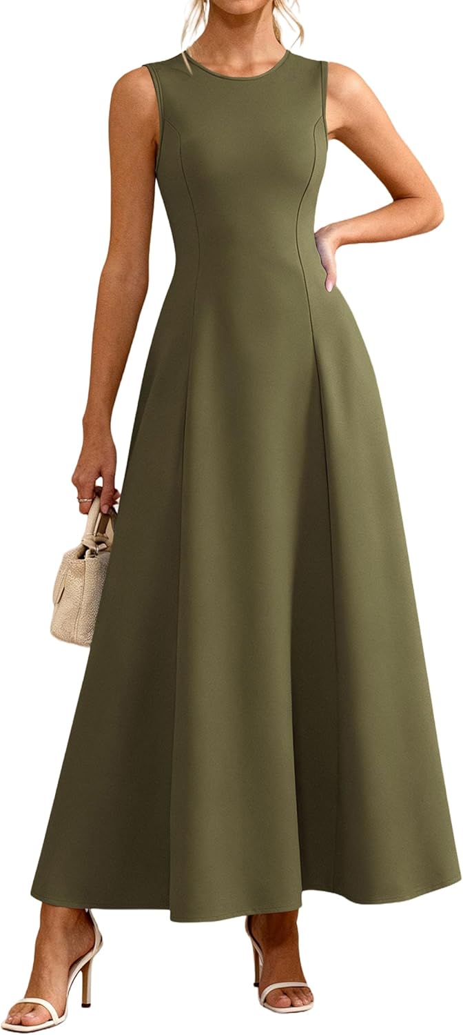 PRETTYGARDEN Women's Maxi Dress Summer Wedding Guest 2026 Spring A Line Long Tank Flowy Modest Sleeveless Cocktail Dresses - Image 8