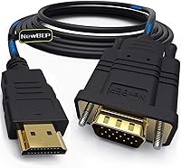Vista 8 de NewBEP Cable adaptador VGA a HDMI, 6 pies/5.9 ft VGA a HDMI 1080P HD Audio TV AV HDTV Cable convertidor de video con cable de audio de 0.138 in