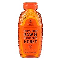 Vista 1 de Nate's - Miel 100% pura, cruda y sin filtrar - Sabor galardonado, botella exprimible de 16 onzas