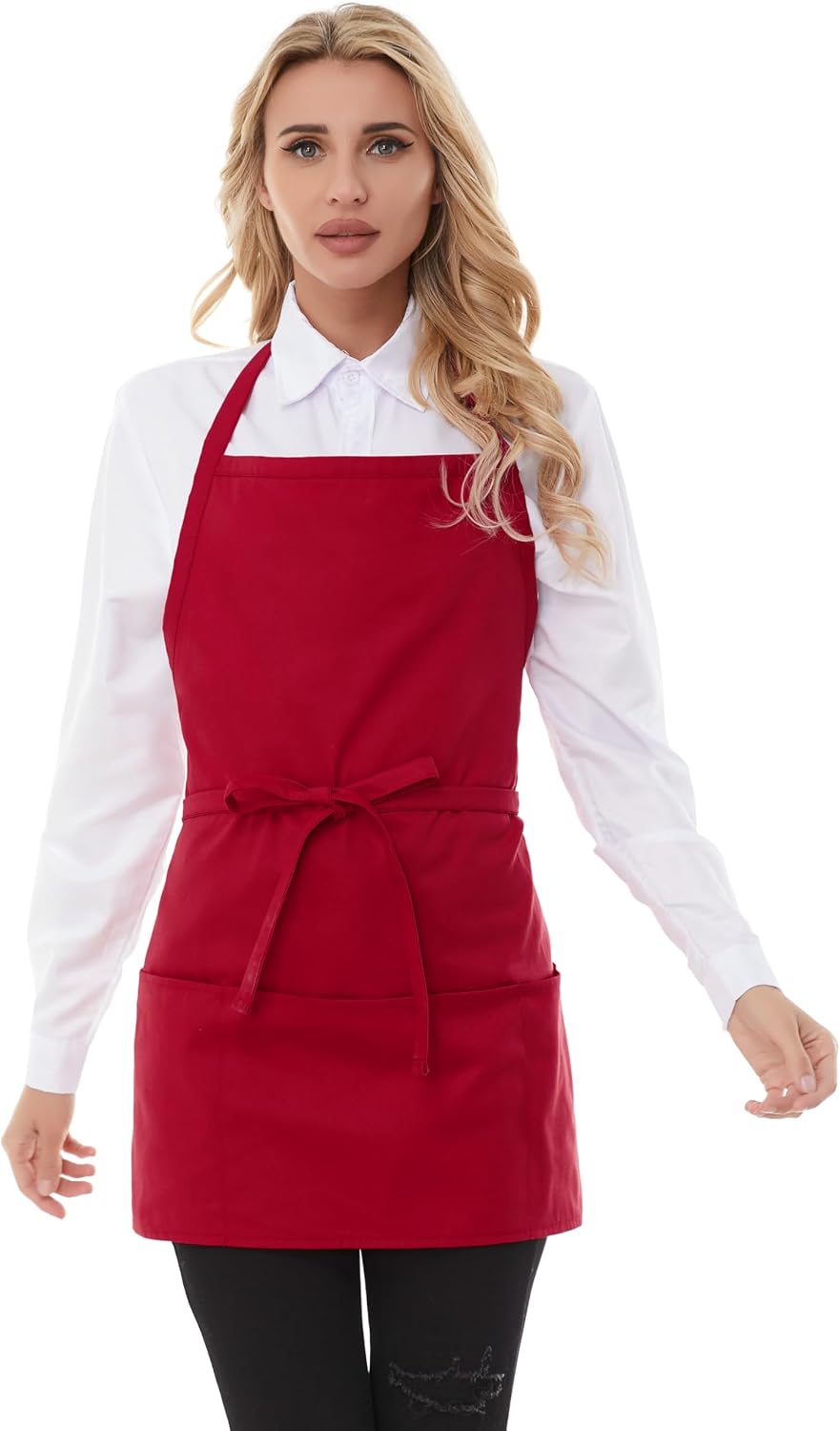 Aprons for Women with Pockets, Chef Apron for Men，Aprons for Cooking, Aprons for Servers
