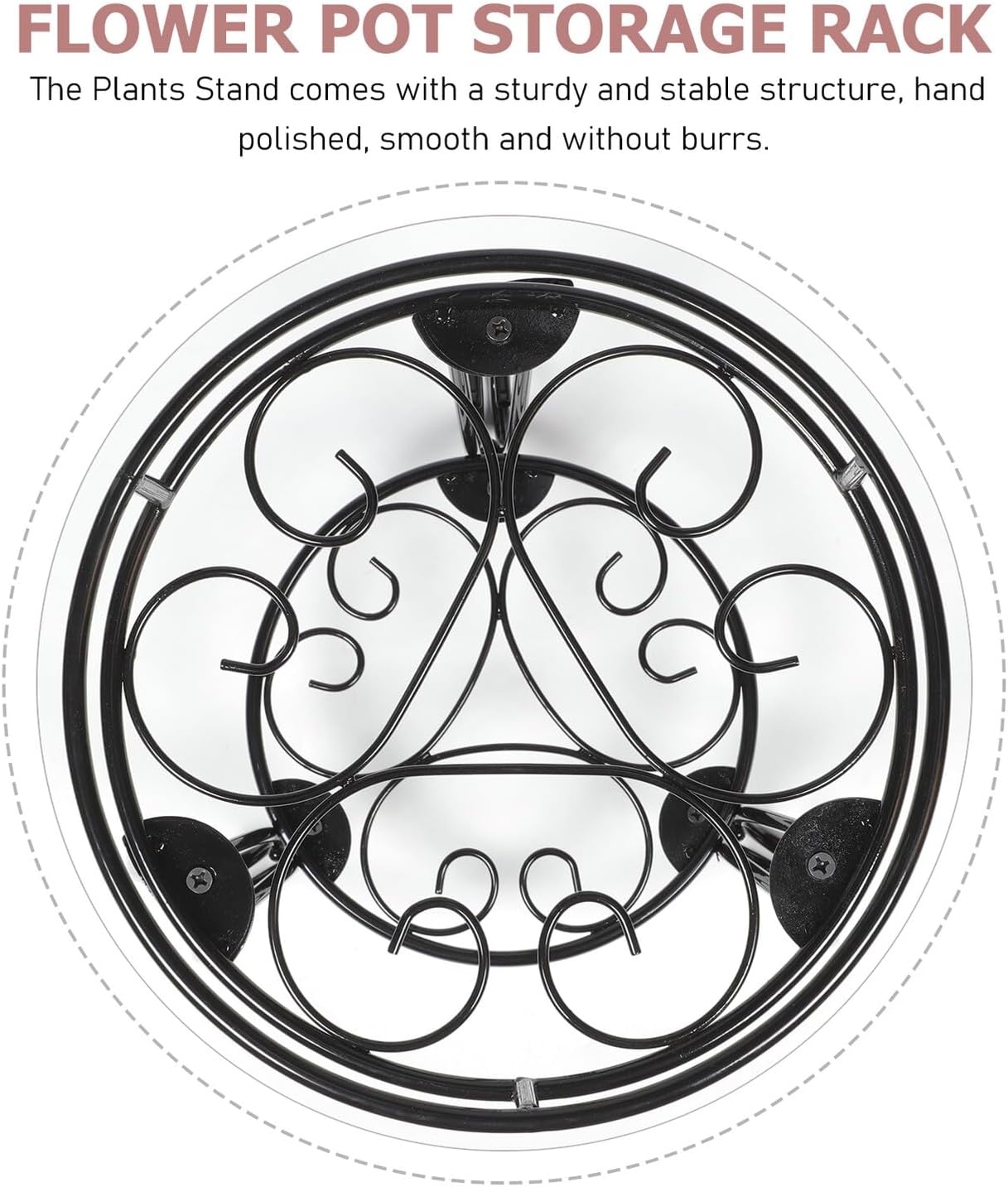 Ciieeo Metal Plant Stand Flower Pot Rack Multi-layer Iron Plant Holder for Indoor Outdoor Patio Balcony Decor Black Tall Planter Display Shelf