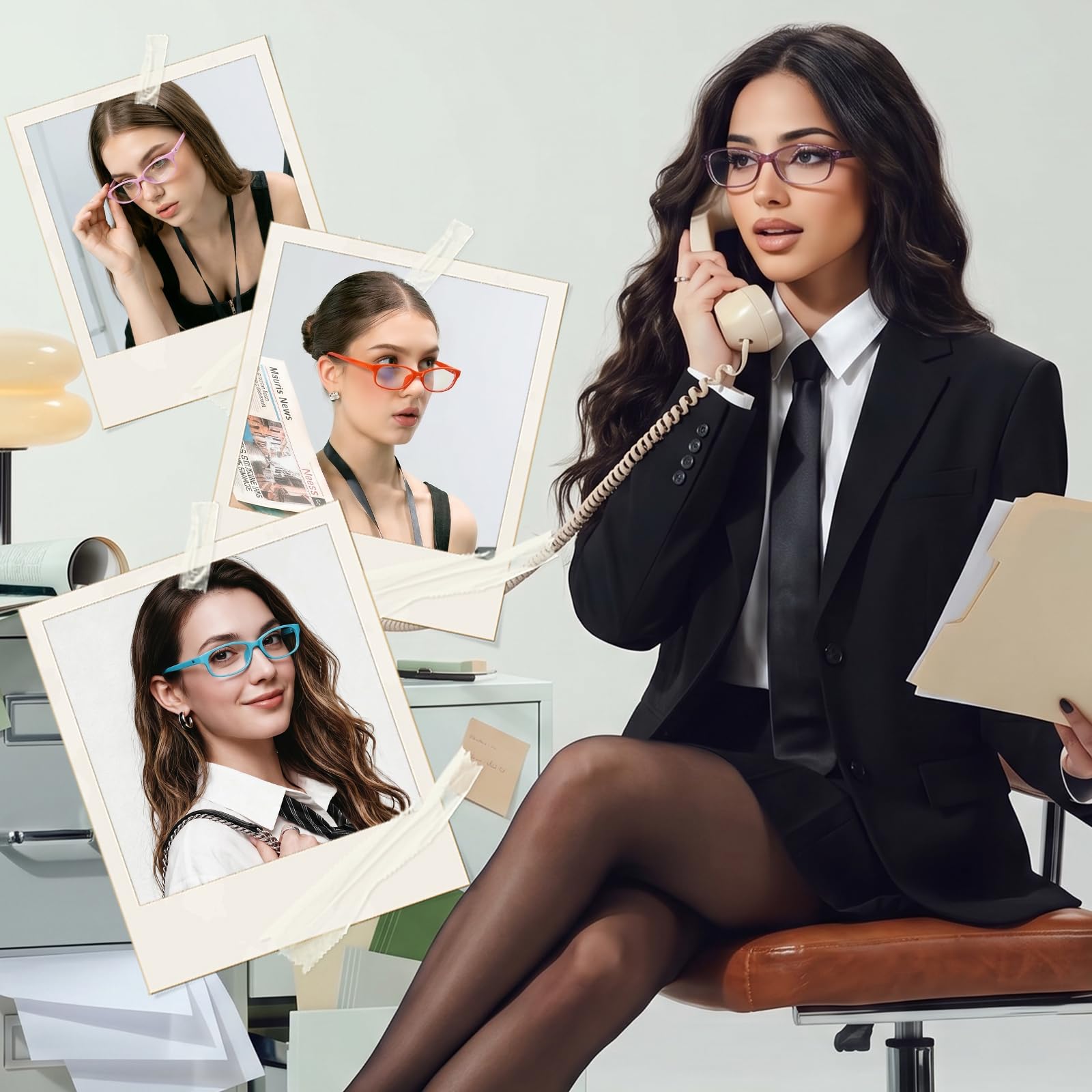 Amazon.com: TJUTR Office-Siren Bayonetta Glasses, Blue Light