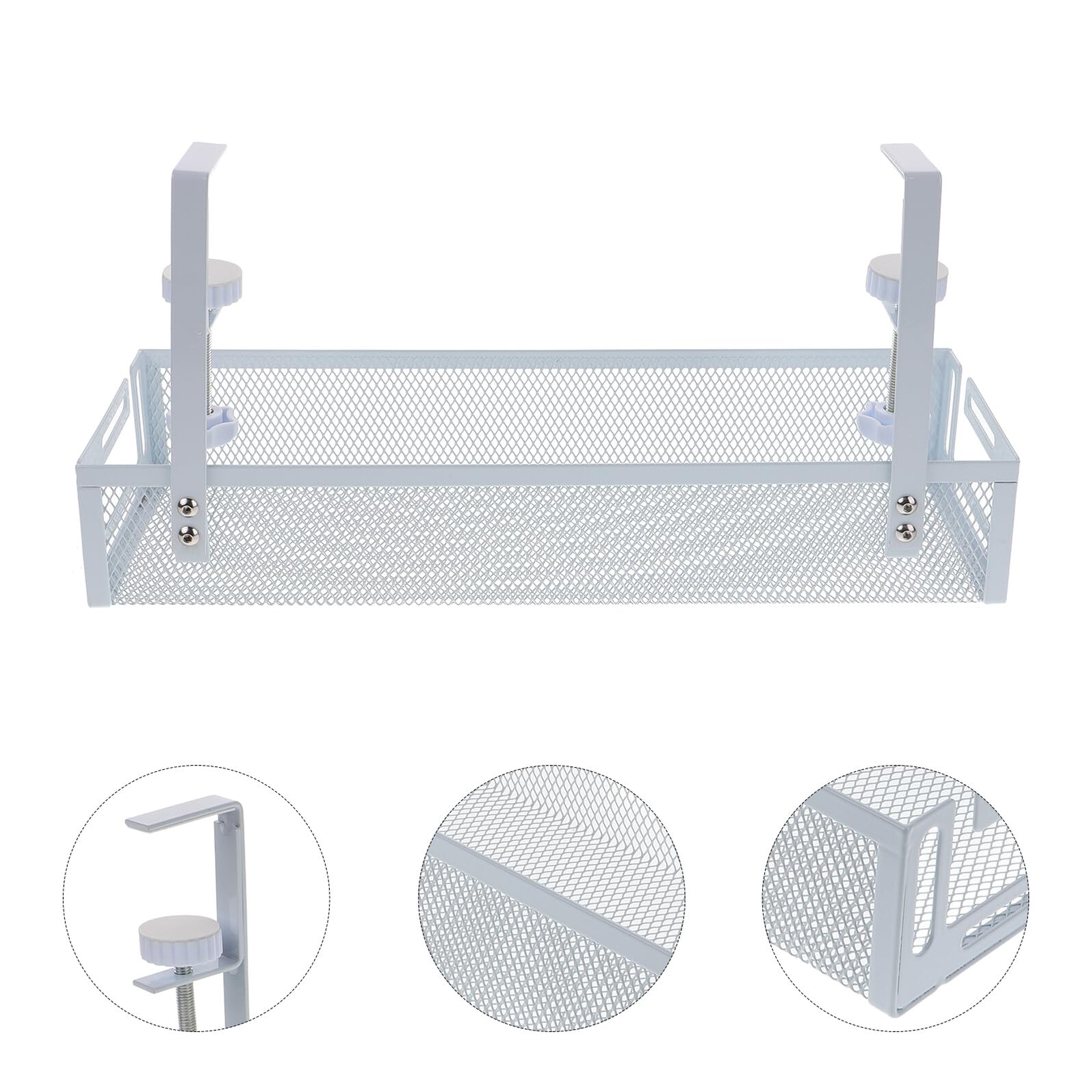 Kabelorganizer Metall Groß Weiß Kabelmanagement Ablage unter Schreibtisch Kabelhalter für Steckdosen Ladekabel Platzsparend Kippsicher Einfache Montage