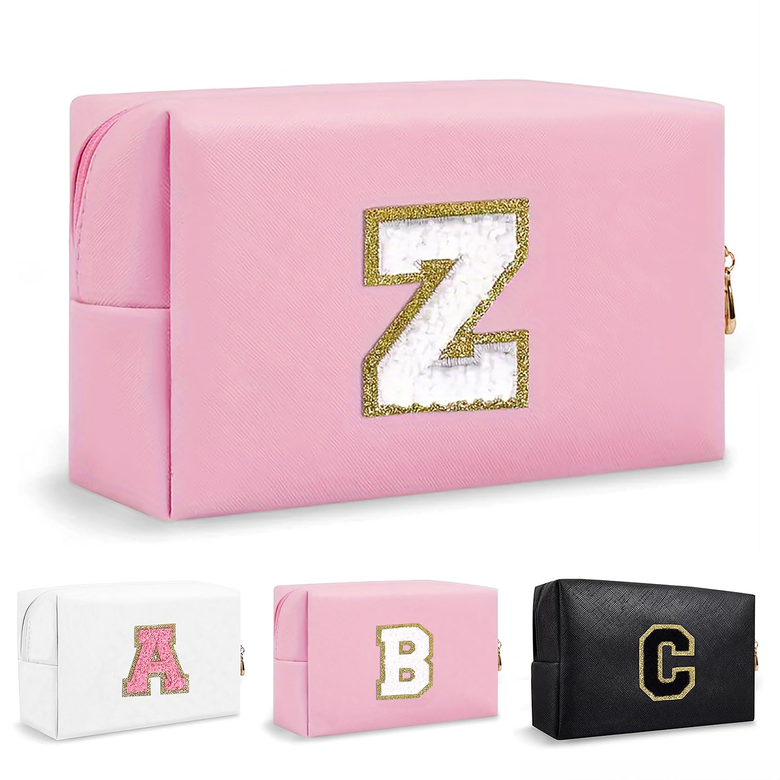 Bolsa de Maquillaje, Bolsa de Cosméticos Impermeable de Viaje, PU Cuero, Neceser de Baño, Bolsa De Aseo Y Almacenamiento para Mujer,Cosas Preppy para niñas Adolescentes (Letra A-Z) — view 135