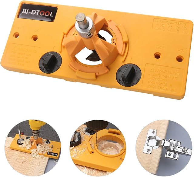 BI-DTOOL 35mm Hinge Jig, Hinge Drilling Jig Hole Guide Woodworking Tools for Kitchen Cabinet Doors Hinge