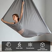 SUPRBIRD Aerial Yoga Hinta Szett, Légi Jóga Függőhinta, Beltéri Swing, 150x280 cm, Szürke 3