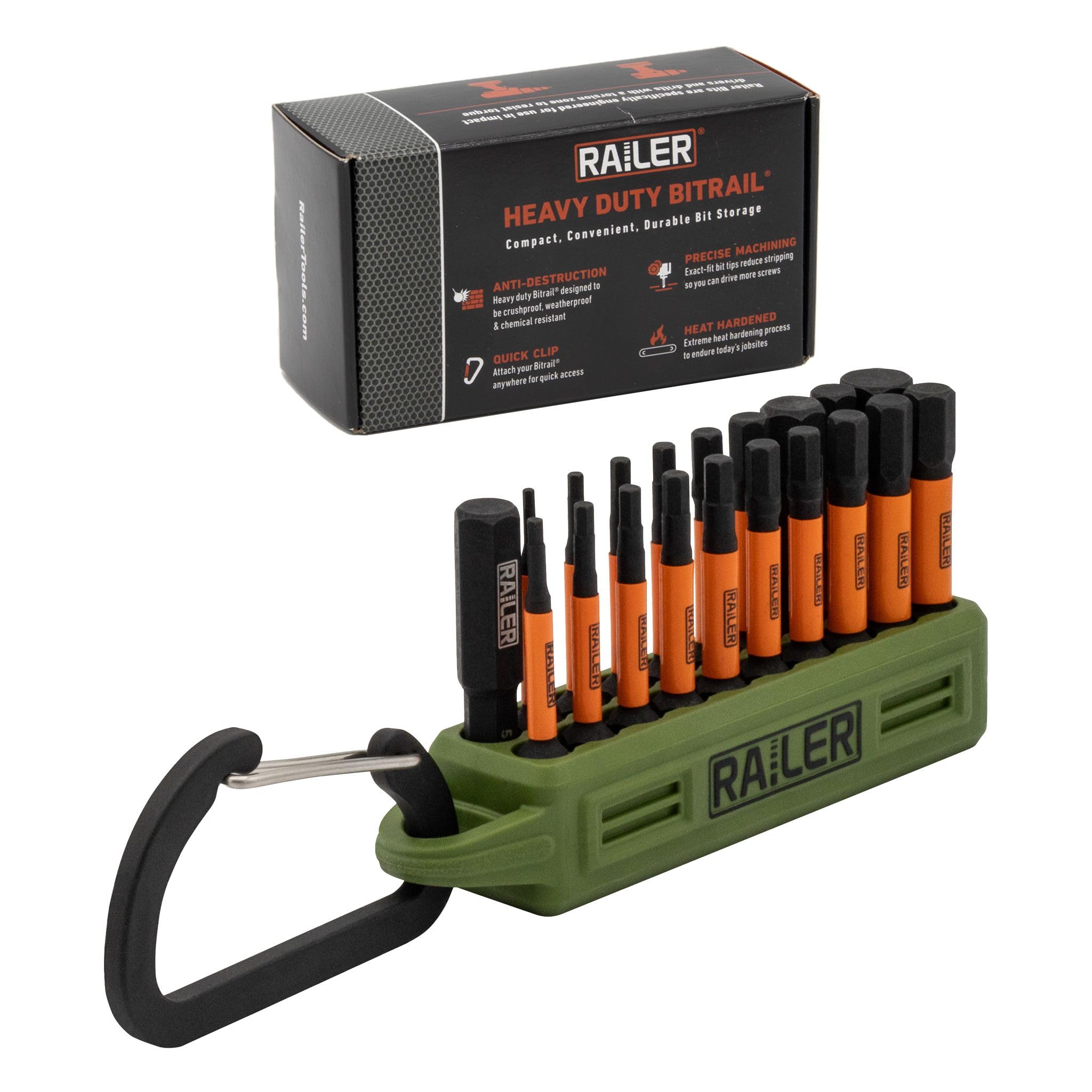 Impact Screwdriver Railer 20pc Ball End Hex Bit Set S2 Steel