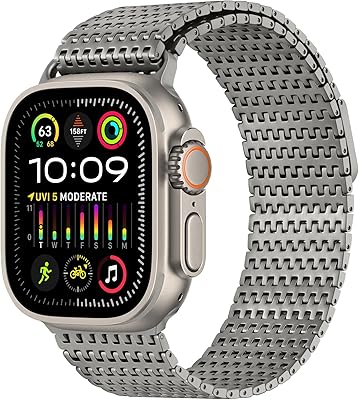 Anlinser Compatible con Correa Apple Watch Ultra 3/2/1 49mm, Pulseras de Repuesto de Metal Magnético Compatible con Apple Watch Ultra 3/2/1 49mm, Titanio
