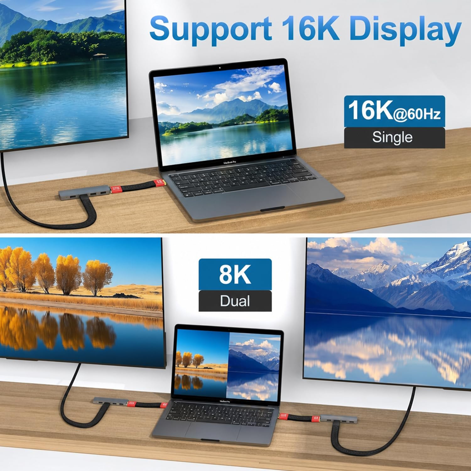 Cavo corto da USB-C a USB-C, 5 pollici, 80 Gbps, video 8K a 60 Hz, 240 W PD, sincronizzazione dati, compatibile con Thunderbolt 5/4/3, MacBook, SSD esterno