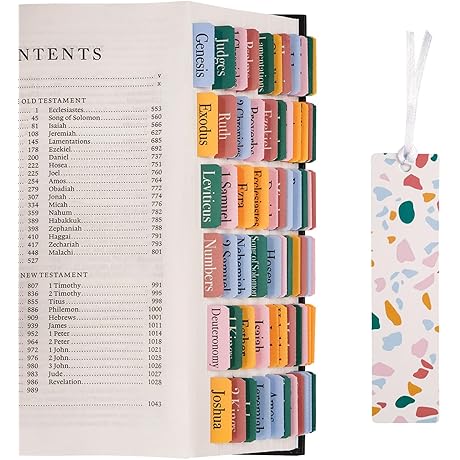 Modern Boho Bible Tabs (75 Laminated Bible Tabs & 1 Unique Bookmark)
