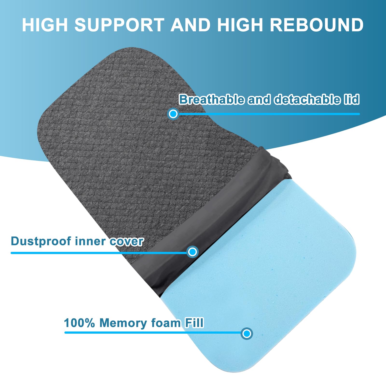 MINUPWELL Almohada de rodilla para personas que duermen de lado, almohada entre piernas y debajo de la rodilla para personas que duermen de espalda, almohada de pierna con alternativa 7D de 850 g para