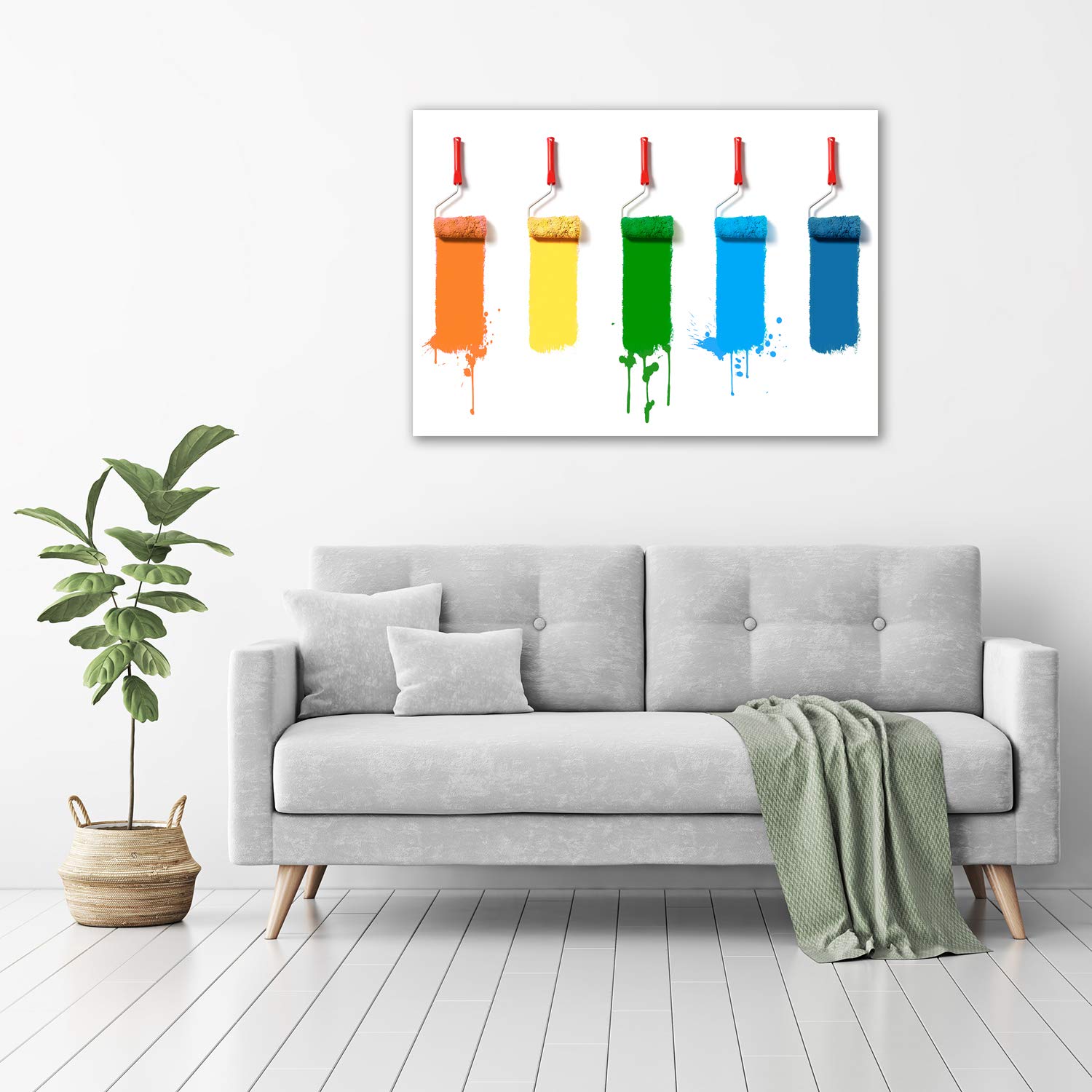 Tulup Leinwandbild - Wandkunst - Drucke auf Leinwand - Leinwanddruck -100x70 cm - Kunst: modern & klassisch - Mehrfarbig - Farbroller