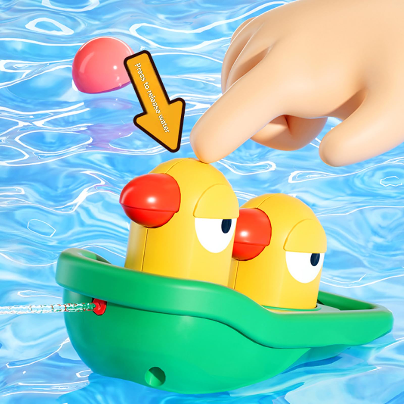 Generisch Badespielzeug mit 360° drehbarem Wasserflugzeug und abnehmbarem Projektil Blase für sensorisches Spiel Badespielzeug Set
