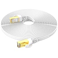 Vista 9 de Lovicool Cable Ethernet Cat7 de 15 pies, cable de conexión plano de Internet CAT 7 para router, módem, juegos, concentrador, computadora, alta Negro