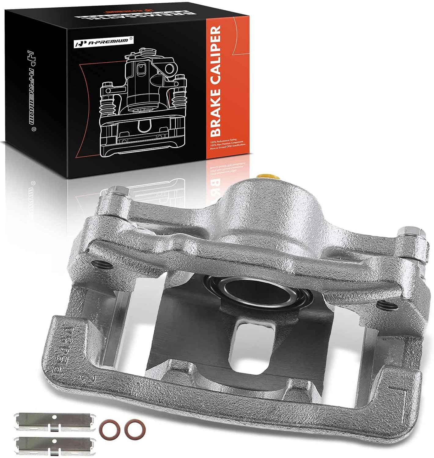 A-Premium Disc Brake Caliper Assembly with Bracket Compatible with Select Hummer Models - H3 2006-2010, H3T 2009-2010 - Rear Left Driver Side