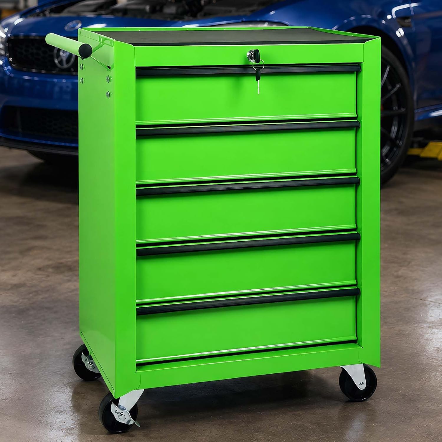 HRVEOCEI 20" Metal Multi-Use Rolling Tool Chest with 5 Drawers