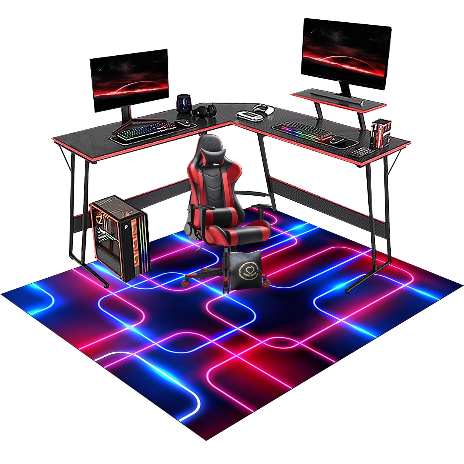 RxiBeFuw Gaming Chair Mat - Office Chair Mat for Carpeted Floor - Non-Slip Desk Chair Mat - 70 x 100 cm Low/No Pile Carpet Protector Chair Mat for Easy Glide - Floor Protector for Rolling Chair โ image 1