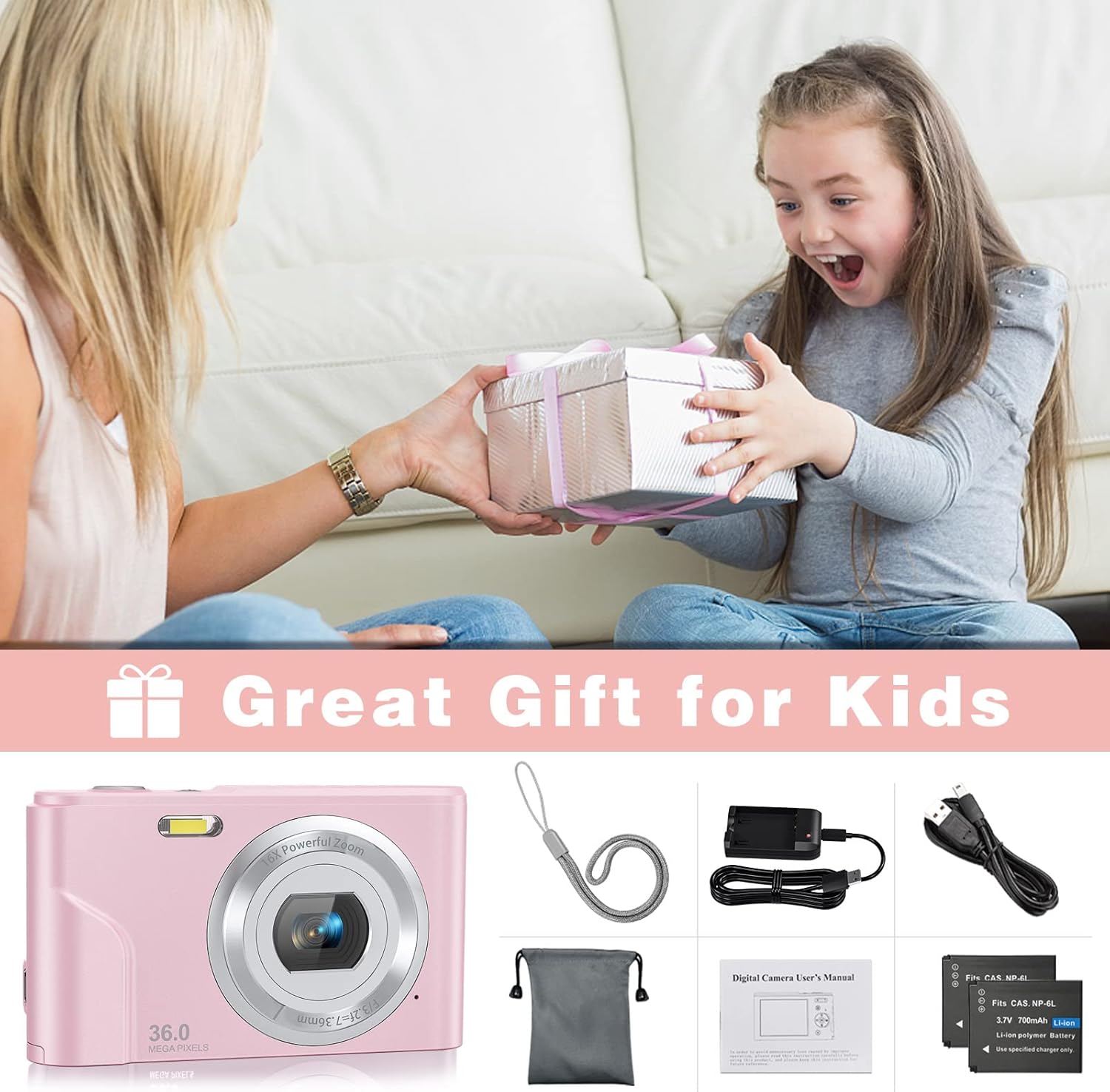 Fotocamera digitale per bambini, ragazzi e ragazze, fotocamera compatta da 36 MP per vlogging, fotocamera compatta da 2,4 pollici, Full HD 1080p, ricaricabile, mini fotocamera elettronica per : Amazon.it: Elettronica Fotocamera digitale per bambini, ragazzi e ragazze, fotocamera compatta da 36 MP per vlogging, fotocamera compatta da 2,4 pollici, Full HD 1080p, ricaricabile, mini fotocamera elettronica per : Amazon.it: Elettronica