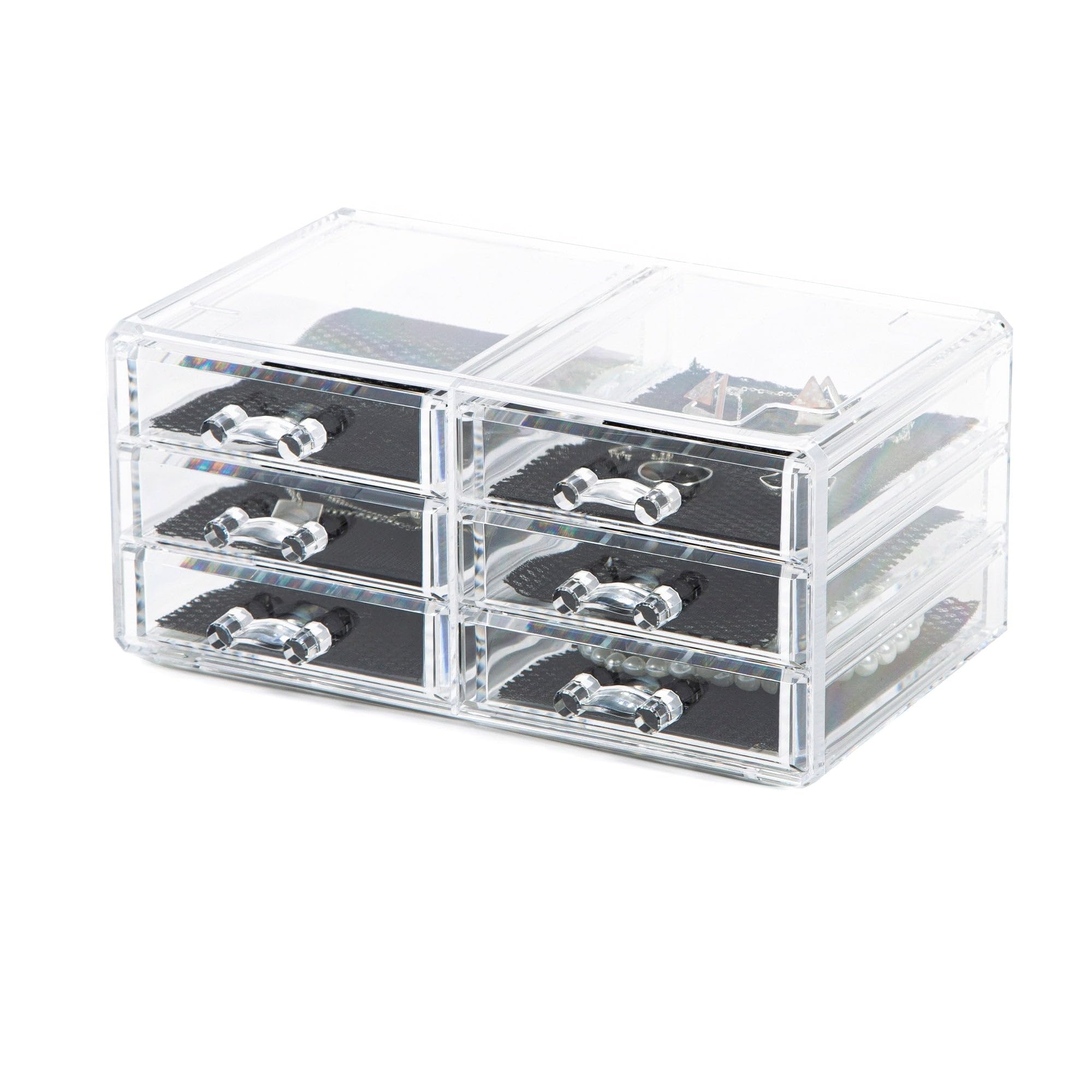 Compactor Bijoux Organizer 6 Cassetti, Polistirene Trasparente, 23.8 x 15 x H. 11 cm, RAN6044