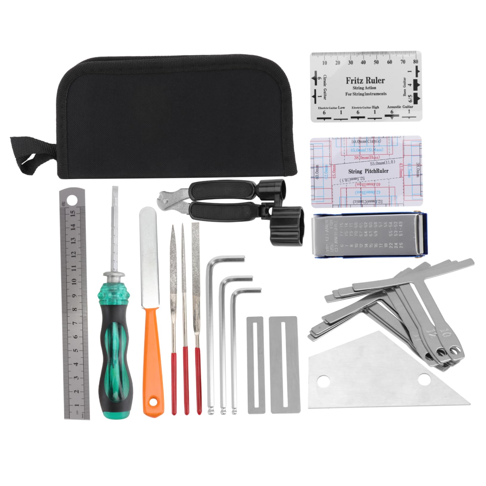 Kit Strumenti Manutenzione Chitarra Nero Ferro Gomma | Uso Professionale, Riparazione e Cura, Pratico Nell'impiego, Accessorio Musicale