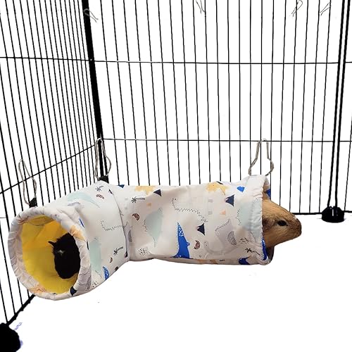 Hamaca y túnel de conejillo de indias de gran calibre, juguete de esquina de jaula de ratas para hurón erizo cerdito para ocultar y trasladar (1.