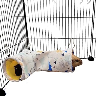 Large Caliber Guinea Pig Rat Tunnel Hideout & Hammock, Rat Cage Corner Hideout Toy for Guinea Pig Ferret Rat Hedgehog Piggy to Hide and Shuttle (1. Tunnel-Dinosaur)