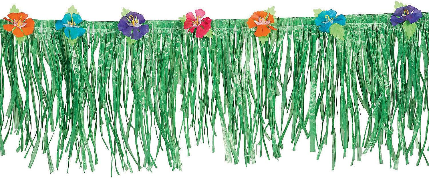 Hibiscus Flower Green Fringe Decoration - Party Decor VBS 2026-1 Piece