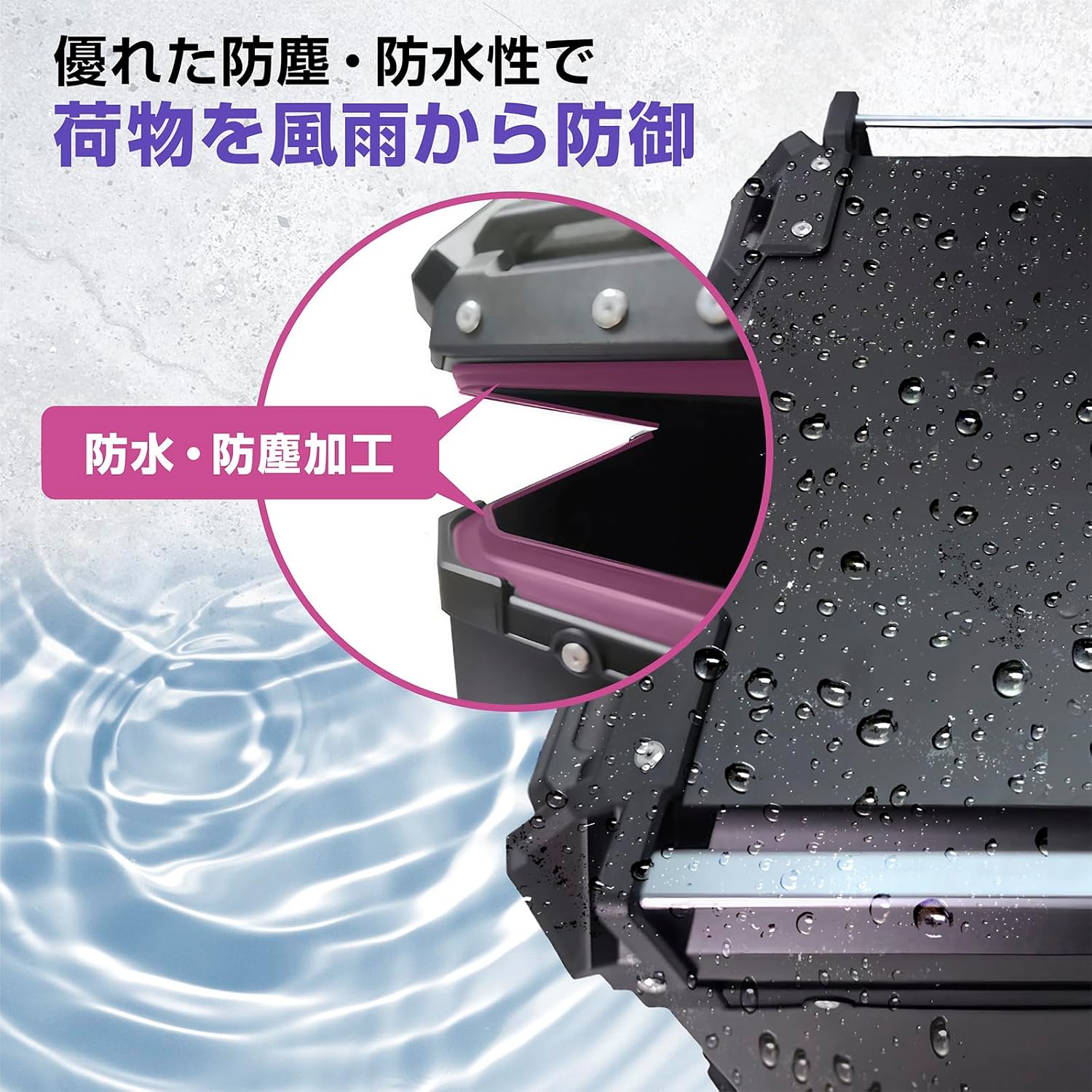 MIKISHO リアボックス バイク用リアボックス トップケース (ブラック