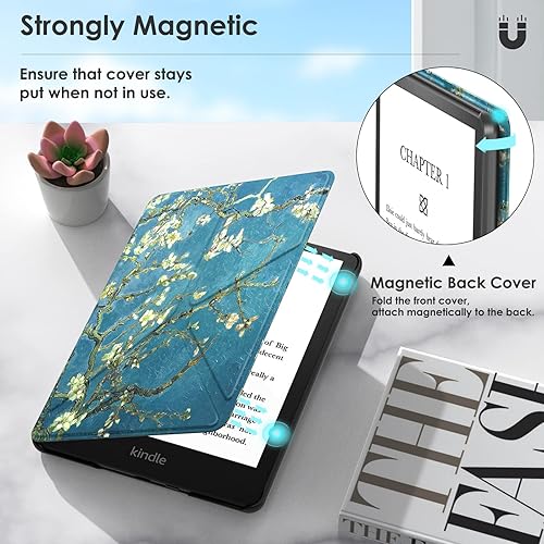 Miniatura 6 de MoKo Funda para Kindle Paperwhite de 6.8" (11 generación-2021) y Kindle Paperwhite Signature Edition, funda de pie de origami con cubierta trasera