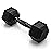 CAP Barbell 10 LB Rubber Coated Hex Dumbbell Hand Weight - Single | Black Handle