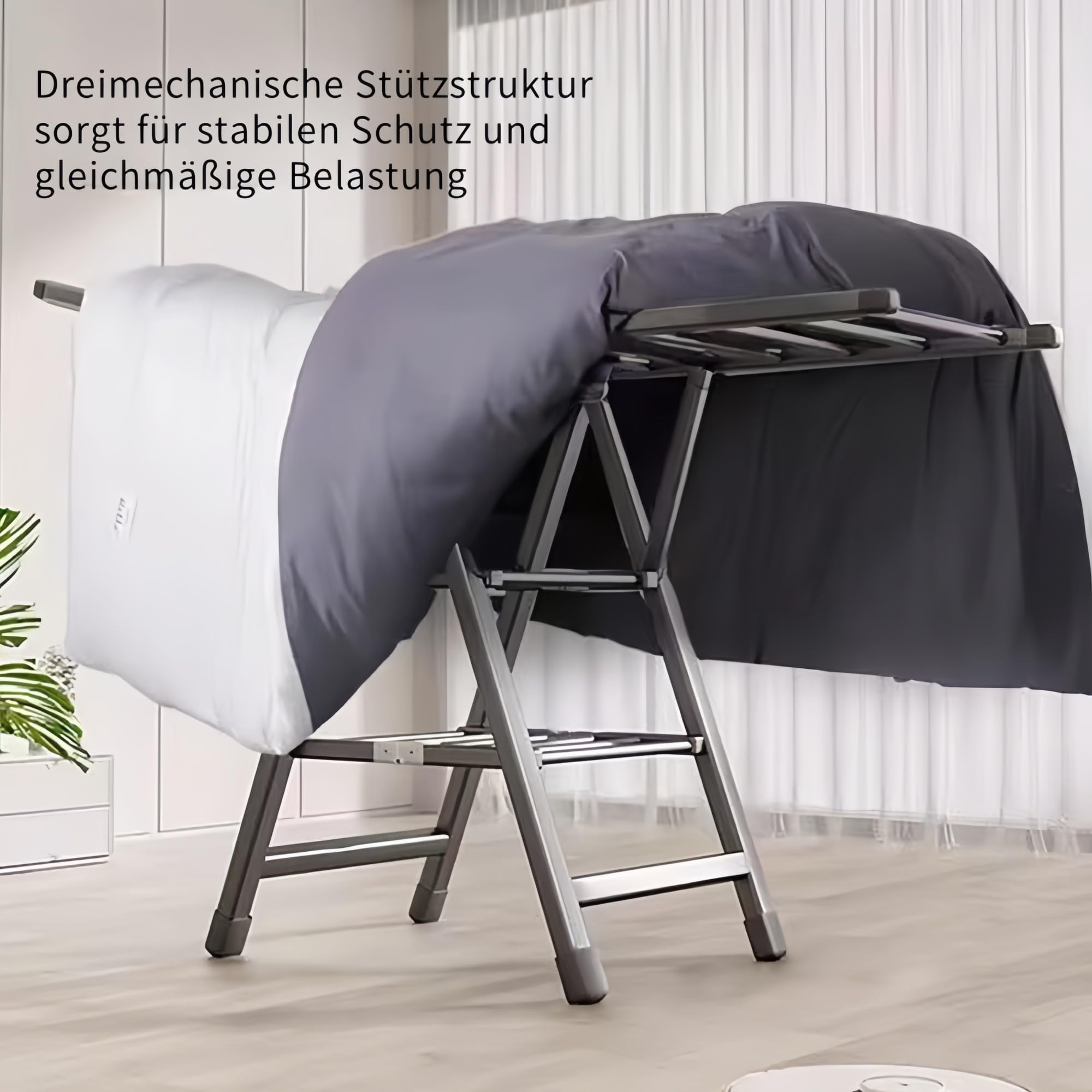 Stendibiancheria retrattile pieghevole, salvaspazio, per interni/esterni, perfetto per soggiorno, camera da letto, balcone, 1,6 m