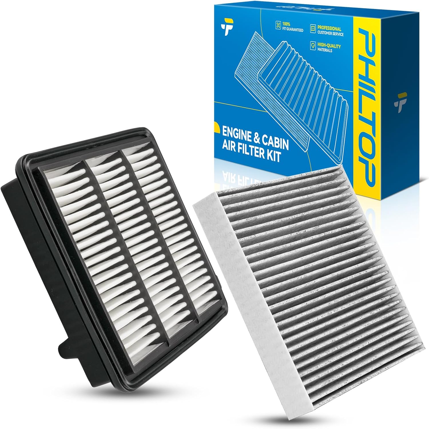 PHILTOP Engine & Cabin Air Filter Set, Compatible With Honda Accord 2013-2017 2.4L, Acura TLX 2015-2020 2.4L, Replace CA11476 CF10134 Car Accessories