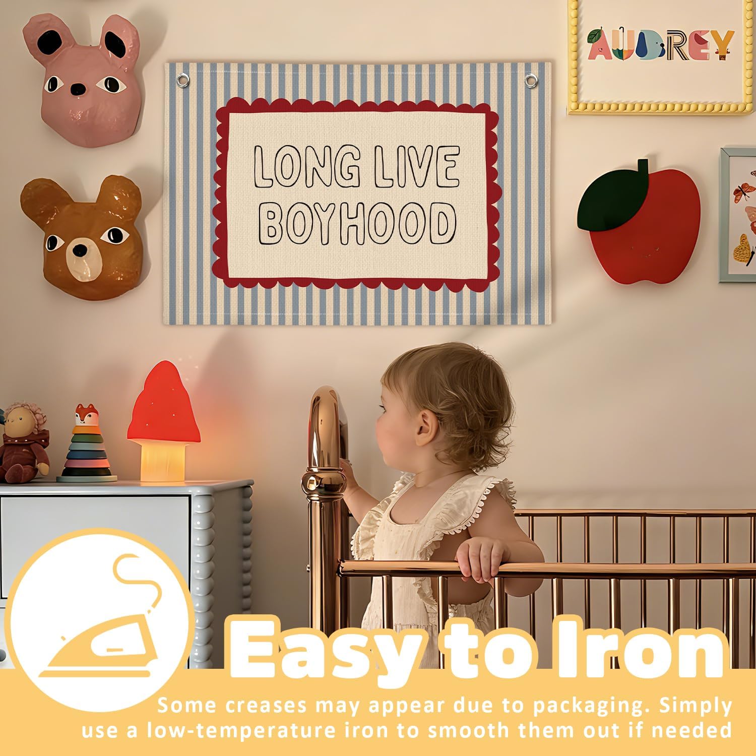 Boys Room Decor, Long Live Boyhood Wall Hanging Banner image 5