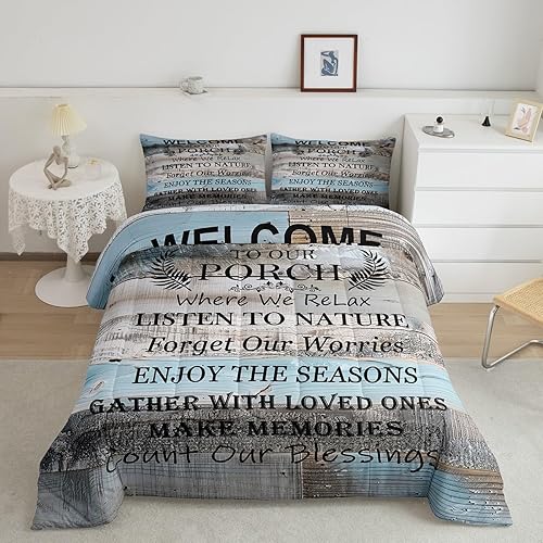 Miniatura 20 de Erosebridal Juego de edredón costero oceánico, juego de edredón de ancla náutica, juego de ropa de cama tamaño individual, juego de ropa de cama con