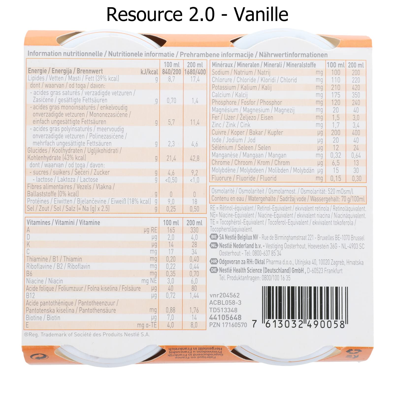Nestlé Resource 2.0, 24x200ml - Mischkarton