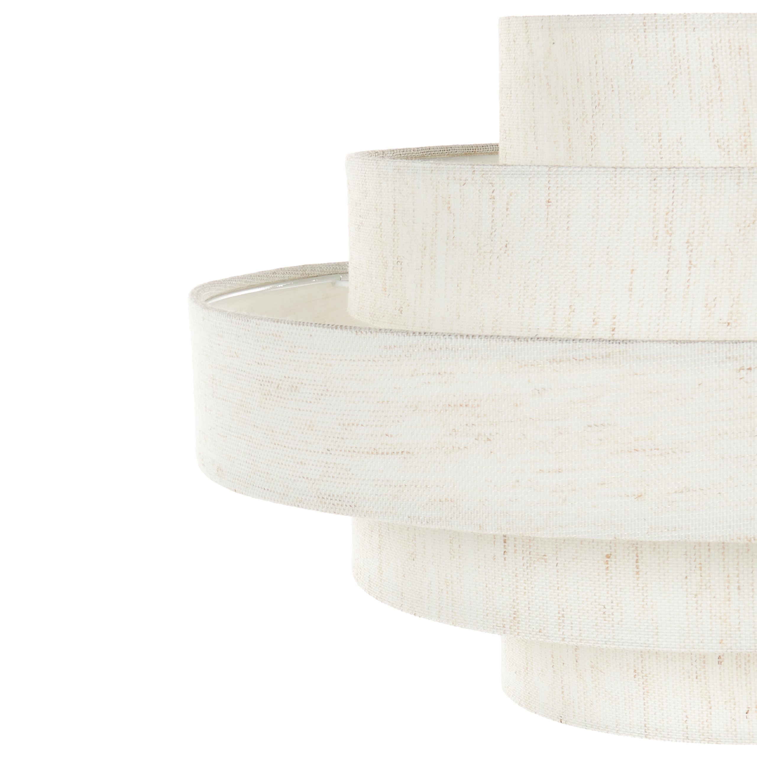 Beliani Hängelampe Leinen Stoff Schirm creme weiß modernes Design Hängeleuchte Erebato