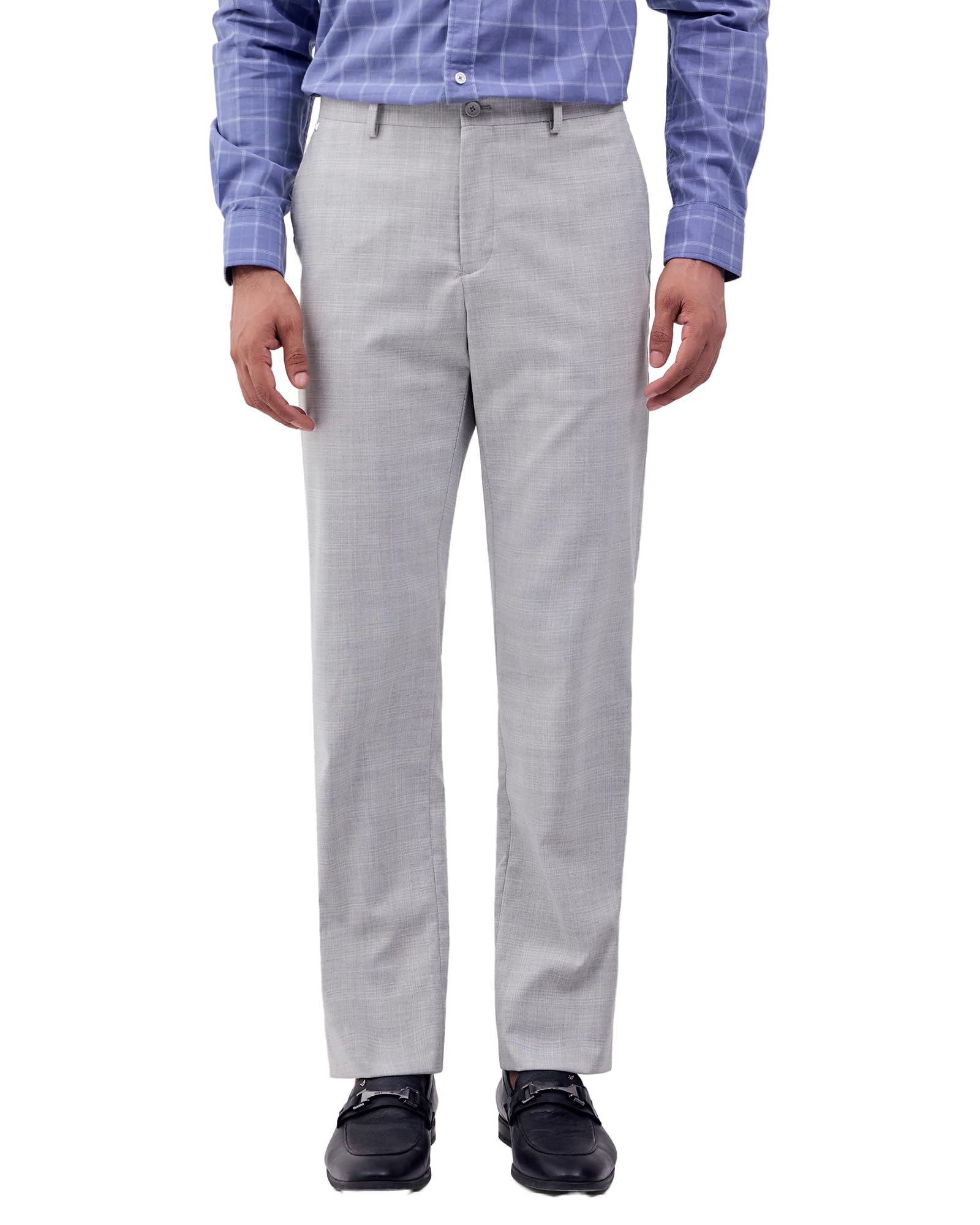 blackberrys Men Checkered Slim Fit Formal Trouser |Clean Front & Cross Pocket-picture-48