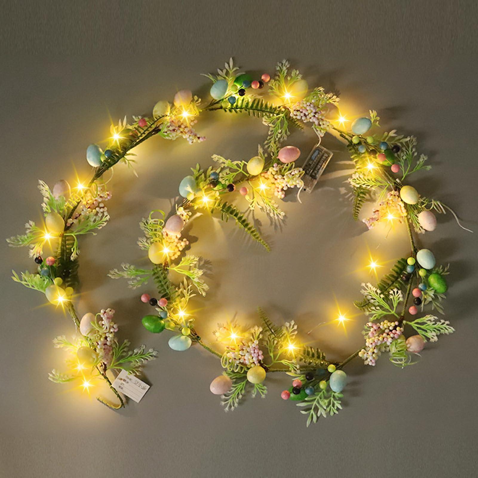 Oster-LED-Lichterkette Als Girlande Mit Eiern – Lametta-Ostergirlande Mit 10 LEDs (2 M) Oder 20 LEDs (4 M) – Wasserdicht IP43 – Für Innen & Außen – Frühlingshafte Deko