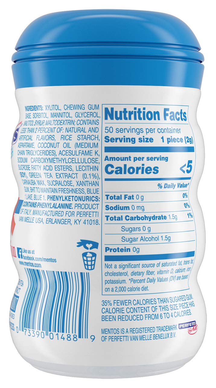 Mentos Sugar-Free Chewing Gum, Bubble Fresh Cotton Candy, Bulk, 50 Count (Pack of 4)