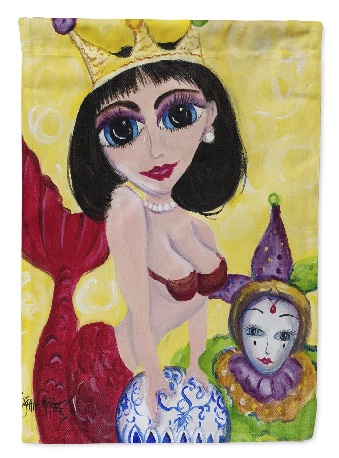 Drapeau Reine sirène Mardi Gras résistant aux intempéries grand format JMK1180CHF multicolore