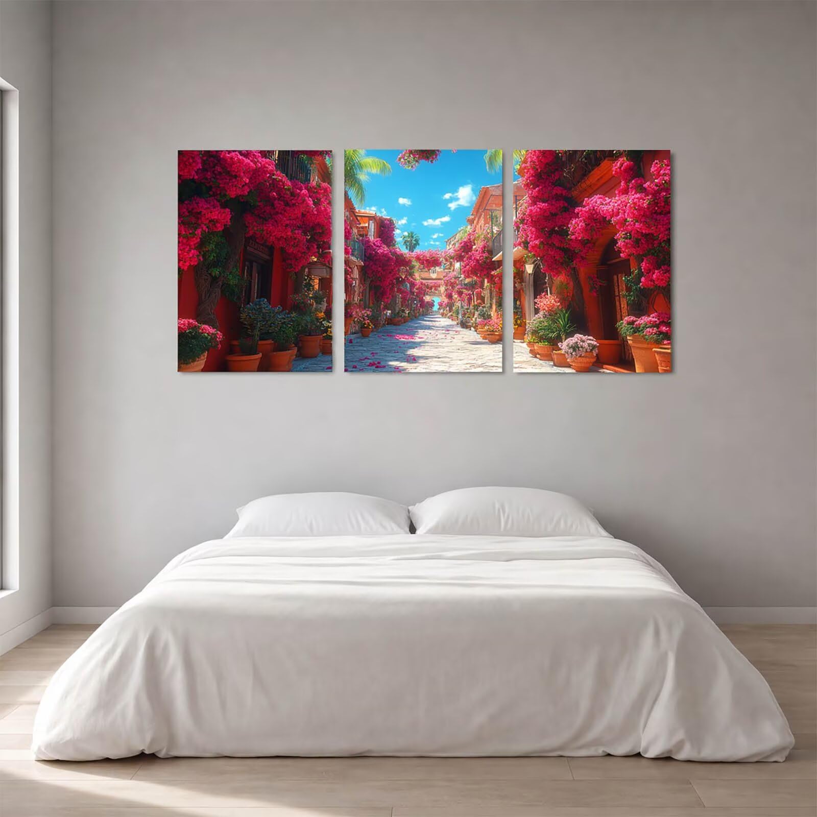 3 szt. Diamentowe malowanie uliczne Dorośli 5D Diamentowe malowanie krajobraz, diamentowe malowanie DIY Dorośli 50 x 75 cm x 3, Kryształ Sztuka Haft Ścieg Krzyżowy Obrazy Dekoracja Salon Nowoczesny